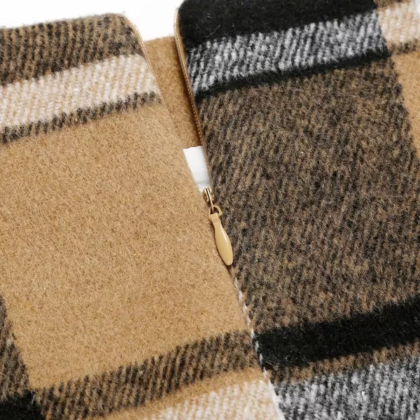 IDEALSANXUN Cargo Skirts for Women Fall Winter High Waisted Wool Plaid Mini SkirtBrown Newcargo