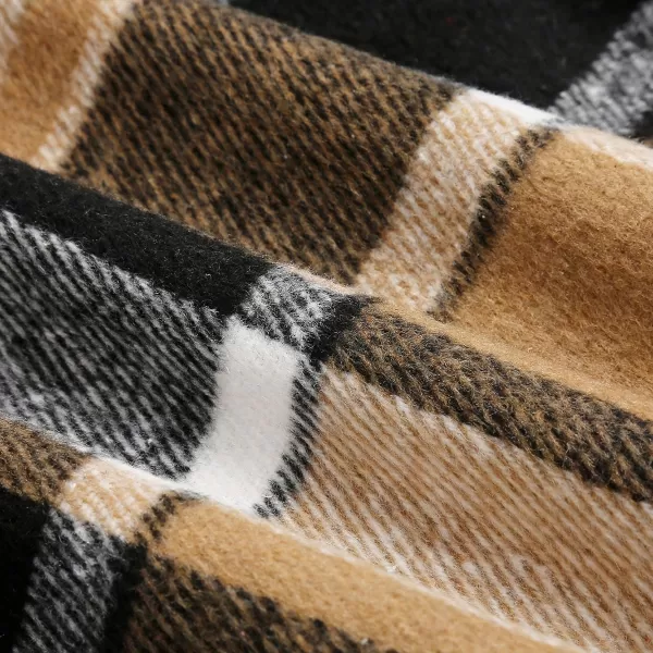 IDEALSANXUN Cargo Skirts for Women Fall Winter High Waisted Wool Plaid Mini SkirtBrown Newcargo