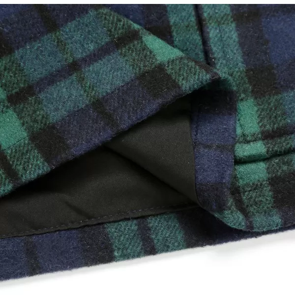 IDEALSANXUN Cargo Skirts for Women Fall Winter High Waisted Wool Plaid Mini SkirtGreencargo
