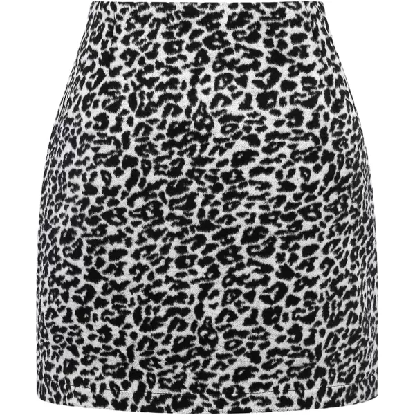 IDEALSANXUN Cargo Skirts for Women Fall Winter High Waisted Wool Plaid Mini SkirtLeopard Black