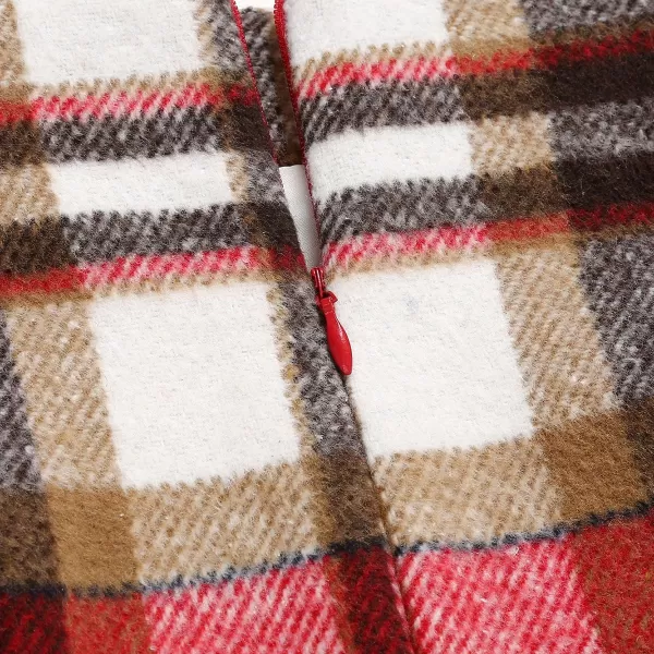 IDEALSANXUN Cargo Skirts for Women Fall Winter High Waisted Wool Plaid Mini SkirtWinecargo