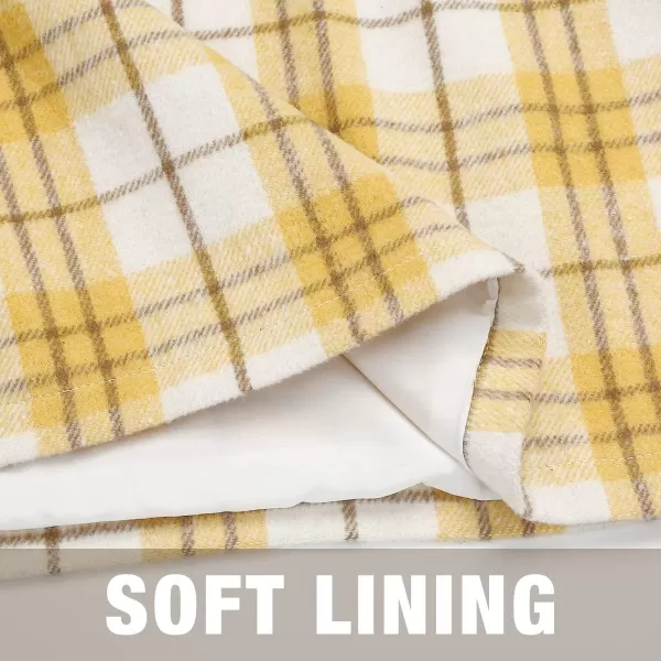 IDEALSANXUN Cargo Skirts for Women Fall Winter High Waisted Wool Plaid Mini SkirtYellow