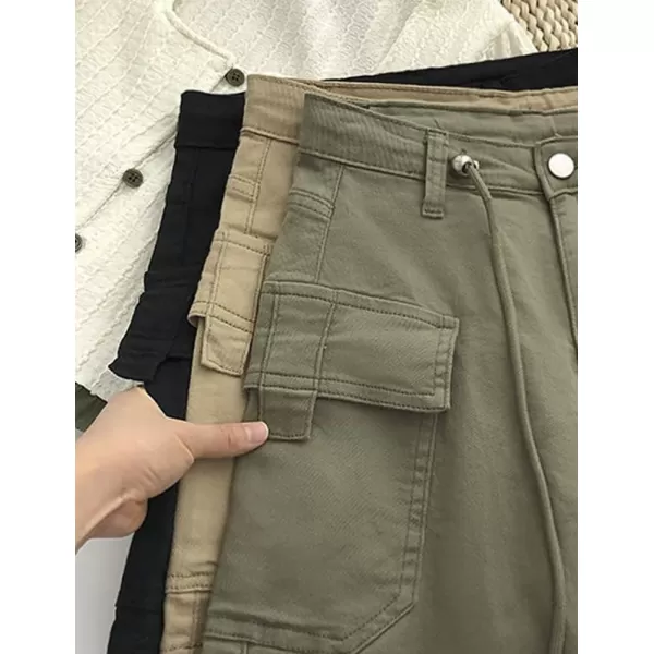 IDEALSANXUN Cargo Skirts for Women Trendy 2023 High Waisted Mini Jean Denim Y2k SkirtBlack