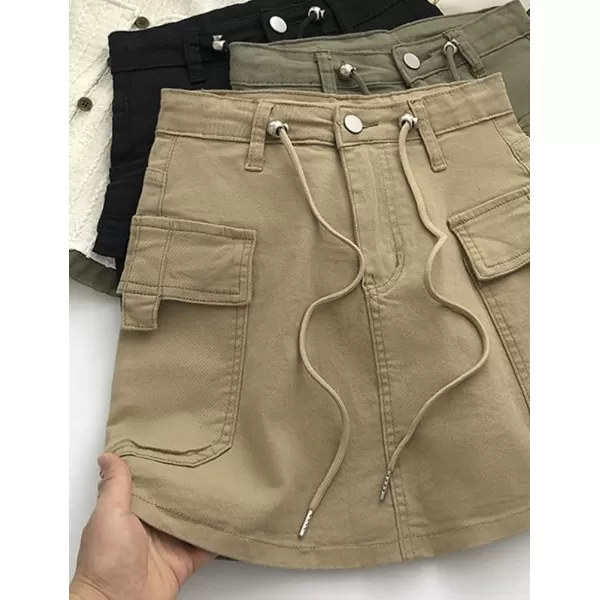 IDEALSANXUN Cargo Skirts for Women Trendy 2023 High Waisted Mini Jean Denim Y2k SkirtBlack
