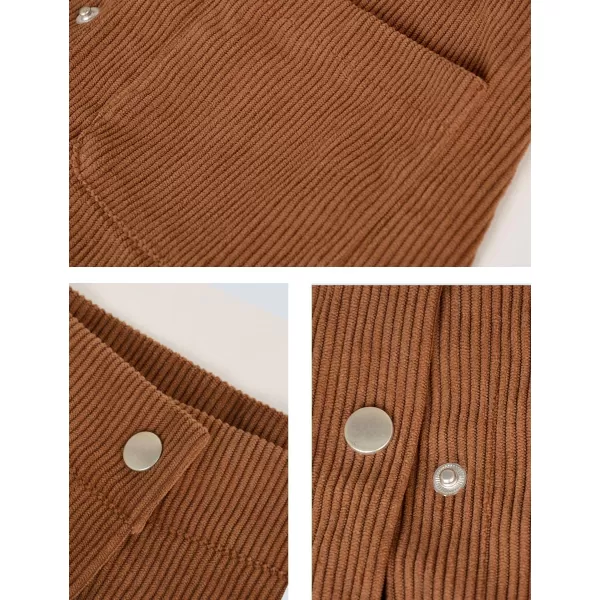 IDEALSANXUN Corduroy Mini Skirt for Women High Waisted Button Up Pencil Bodycon Casual Fall Winter SkirtsBrown
