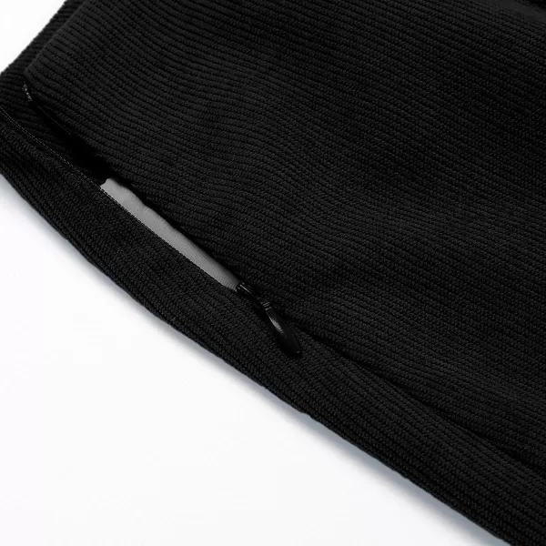 IDEALSANXUN Corduroy Skirt for Women Trendy Fall Winter High Waisted Knee Length Mini SkirtBlack