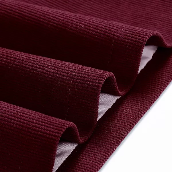 IDEALSANXUN Corduroy Skirt for Women Trendy Fall Winter High Waisted Knee Length Mini SkirtWine