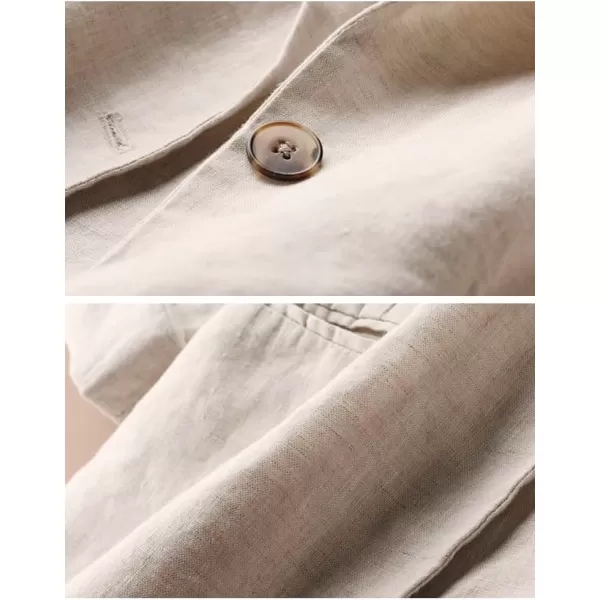 IDEALSANXUN Cotton Linen Blazer Women 34 Sleeve Lightweight Blazers Business Casual Suit Jackets1beige