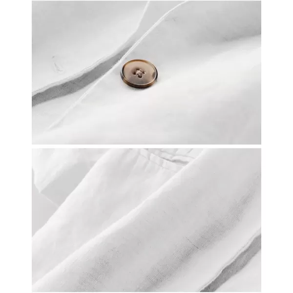 IDEALSANXUN Cotton Linen Blazer Women 34 Sleeve Lightweight Blazers Business Casual Suit Jackets1white