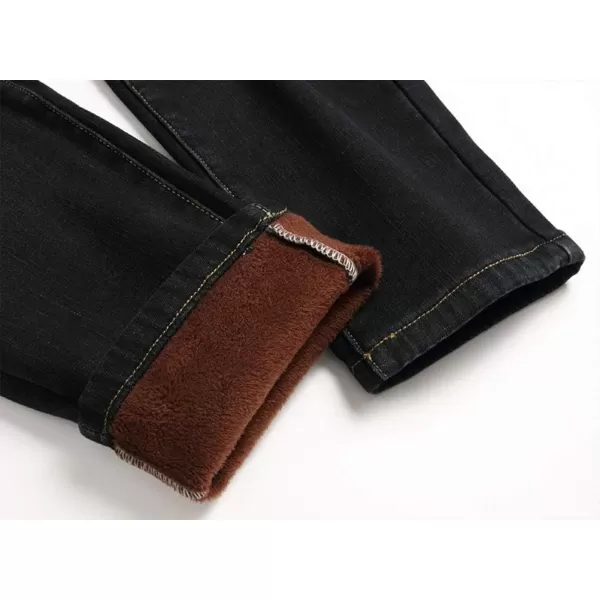 IDEALSANXUN Fleece Lined Jeans for Mens Stretch Thick Warm Sherpa Winter Jean Denim PantsBlack 932