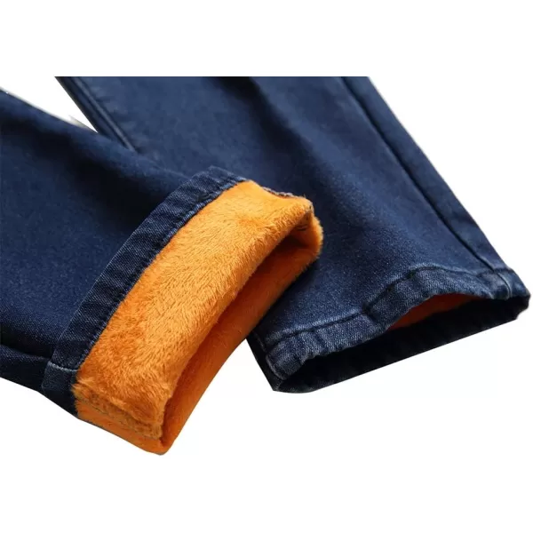 IDEALSANXUN Fleece Lined Jeans for Mens Stretch Thick Warm Sherpa Winter Jean Denim PantsDark Blue