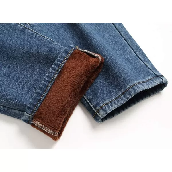 IDEALSANXUN Fleece Lined Jeans for Mens Stretch Thick Warm Sherpa Winter Jean Denim PantsLight Blue 932
