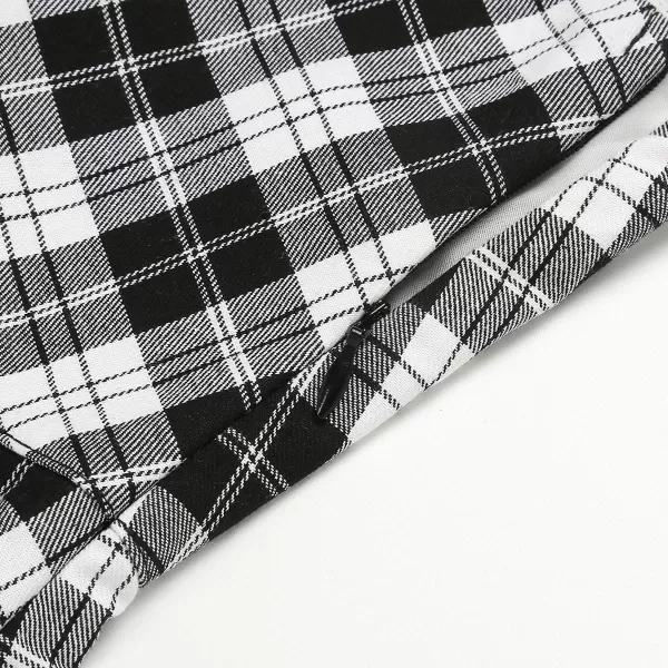 IDEALSANXUN Gothic Plaid Mini Skirts for Womens Short High Waist Plaid Skirts2plaid Black