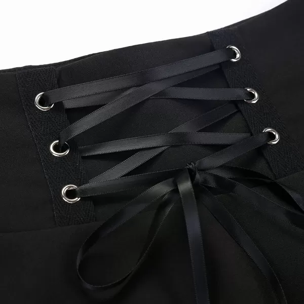 IDEALSANXUN Gothic Plaid Mini Skirts for Womens Short High Waist Plaid SkirtsA Pure Black