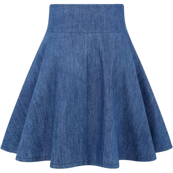 IDEALSANXUN Gothic Plaid Mini Skirts for Womens Short High Waist Plaid SkirtsDenim Blue