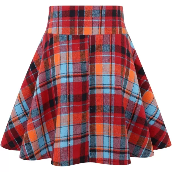 IDEALSANXUN Gothic Plaid Mini Skirts for Womens Short High Waist Plaid SkirtsMulticolor