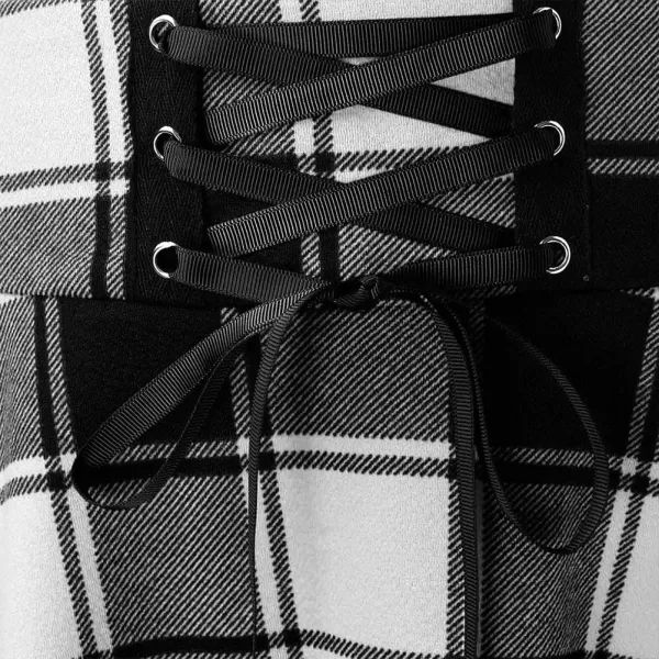 IDEALSANXUN Gothic Plaid Mini Skirts for Womens Short High Waist Plaid SkirtsPlaid Black