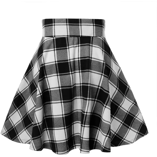 IDEALSANXUN Gothic Plaid Mini Skirts for Womens Short High Waist Plaid SkirtsPlaid Black