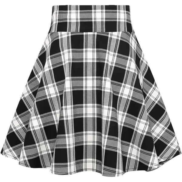 IDEALSANXUN Gothic Plaid Mini Skirts for Womens Short High Waist Plaid SkirtsPlaid Black A03