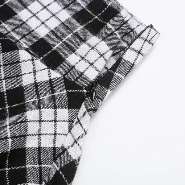 IDEALSANXUN Gothic Plaid Mini Skirts for Womens Short High Waist Plaid SkirtsPlaid Black New