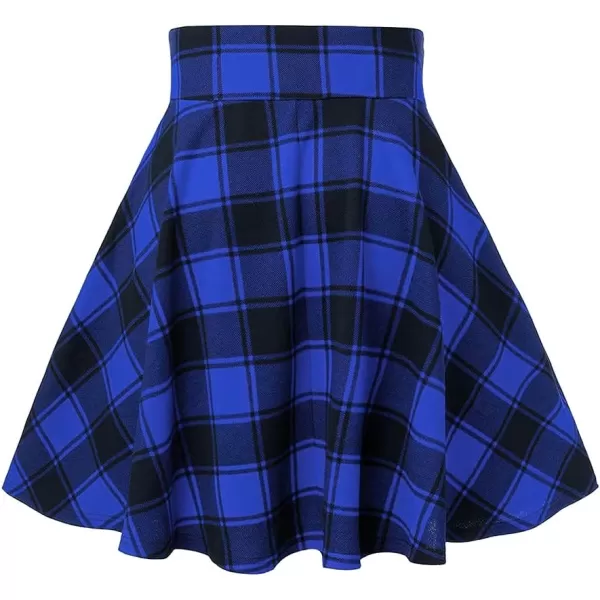 IDEALSANXUN Gothic Plaid Mini Skirts for Womens Short High Waist Plaid SkirtsPlaid Blue