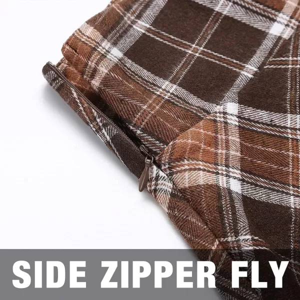 IDEALSANXUN Gothic Plaid Mini Skirts for Womens Short High Waist Plaid SkirtsPlaid Brown New