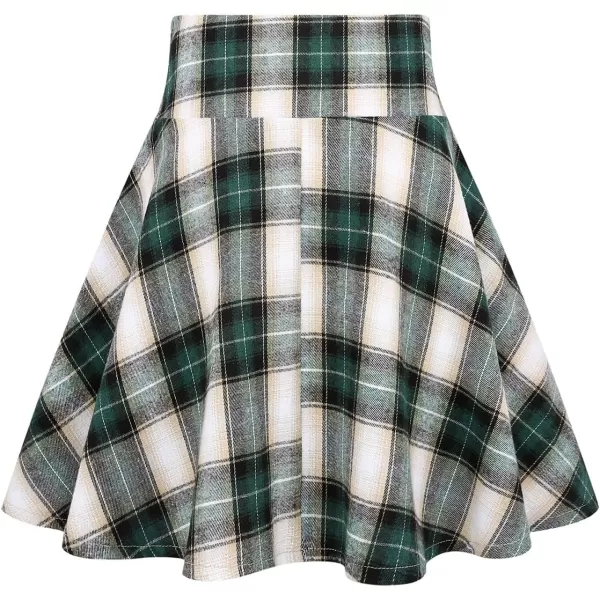 IDEALSANXUN Gothic Plaid Mini Skirts for Womens Short High Waist Plaid SkirtsPlaid Green 01