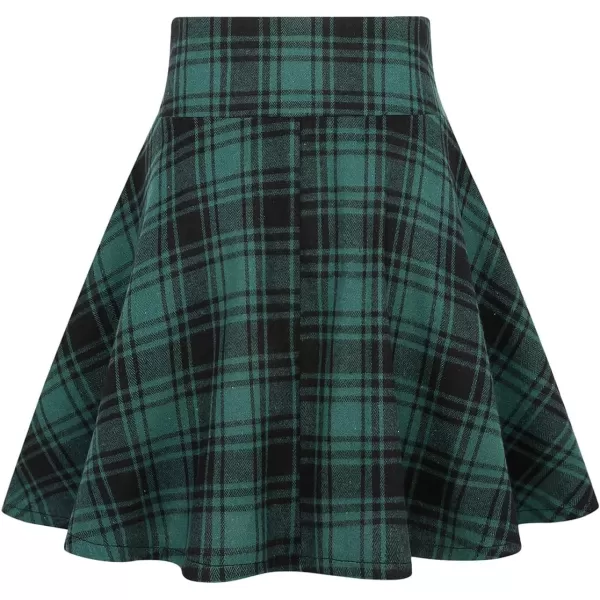 IDEALSANXUN Gothic Plaid Mini Skirts for Womens Short High Waist Plaid SkirtsPlaid Green 02