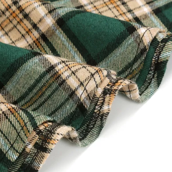 IDEALSANXUN Gothic Plaid Mini Skirts for Womens Short High Waist Plaid SkirtsPlaid Green 03