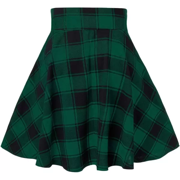 IDEALSANXUN Gothic Plaid Mini Skirts for Womens Short High Waist Plaid SkirtsPlaid Green