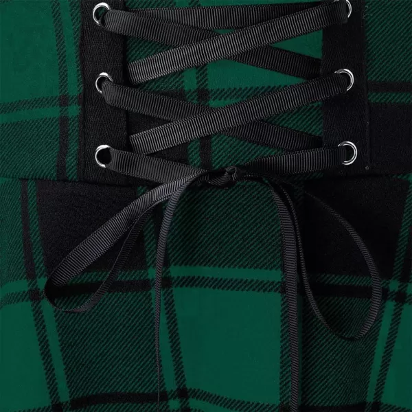 IDEALSANXUN Gothic Plaid Mini Skirts for Womens Short High Waist Plaid SkirtsPlaid Green