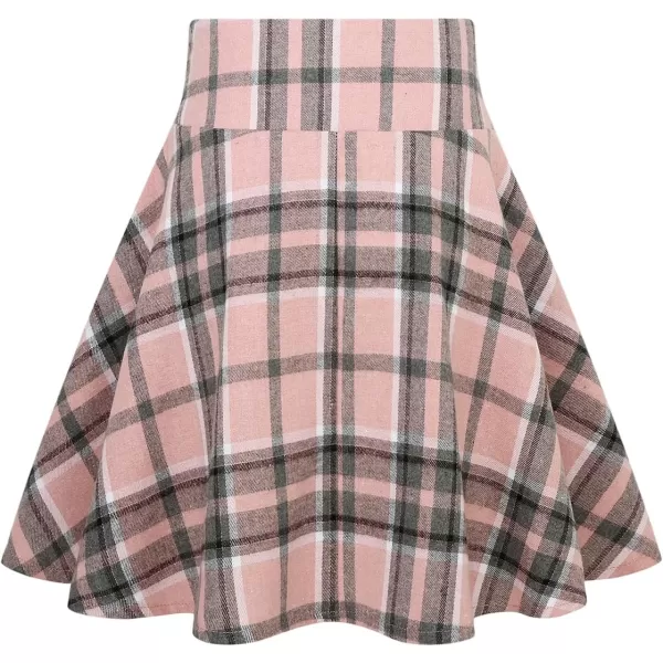 IDEALSANXUN Gothic Plaid Mini Skirts for Womens Short High Waist Plaid SkirtsPlaid Pink 02