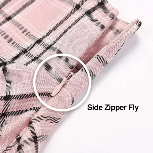 IDEALSANXUN Gothic Plaid Mini Skirts for Womens Short High Waist Plaid SkirtsPlaid Pink