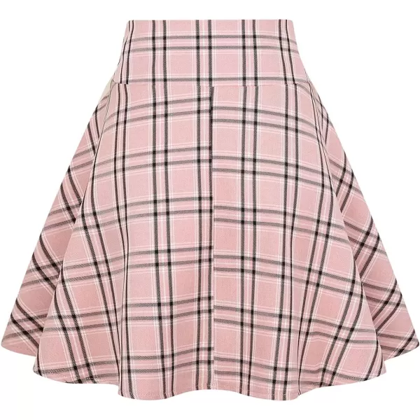 IDEALSANXUN Gothic Plaid Mini Skirts for Womens Short High Waist Plaid SkirtsPlaid Pink