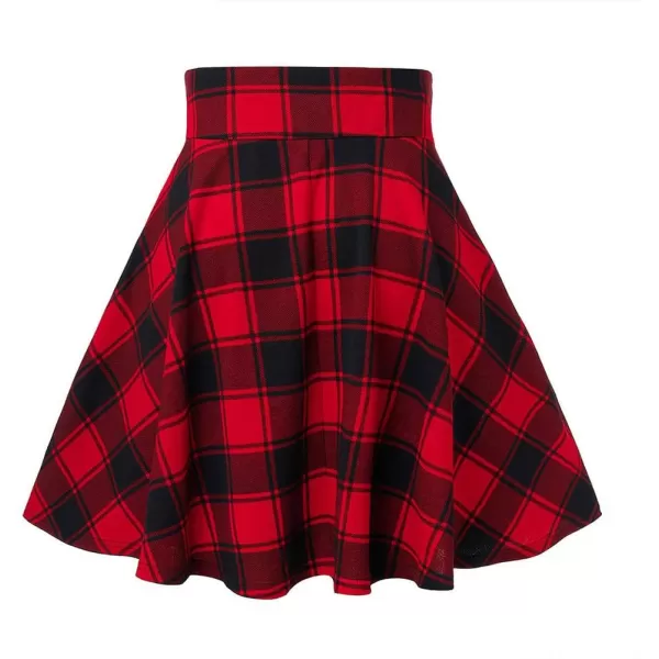 IDEALSANXUN Gothic Plaid Mini Skirts for Womens Short High Waist Plaid SkirtsPlaid Red
