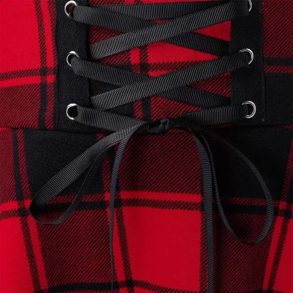 IDEALSANXUN Gothic Plaid Mini Skirts for Womens Short High Waist Plaid SkirtsPlaid Red
