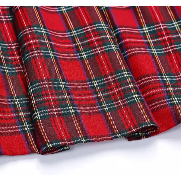 IDEALSANXUN Gothic Plaid Mini Skirts for Womens Short High Waist Plaid SkirtsPlaid Red 808