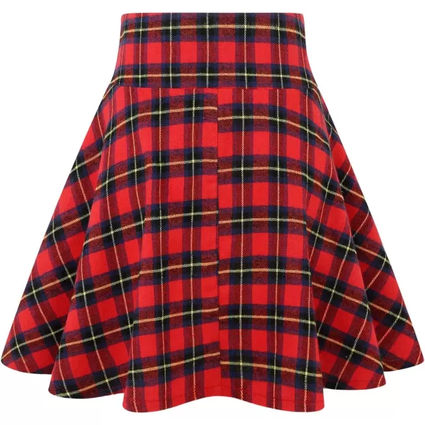 IDEALSANXUN Gothic Plaid Mini Skirts for Womens Short High Waist Plaid SkirtsPlaid Red New