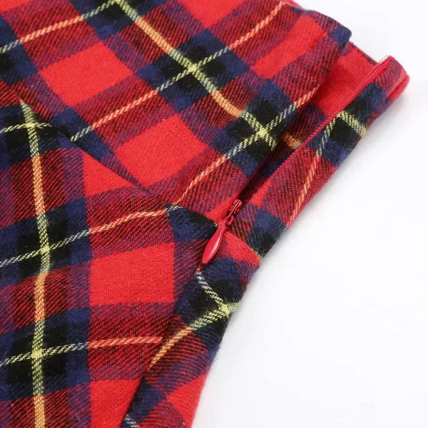 IDEALSANXUN Gothic Plaid Mini Skirts for Womens Short High Waist Plaid SkirtsPlaid Red New