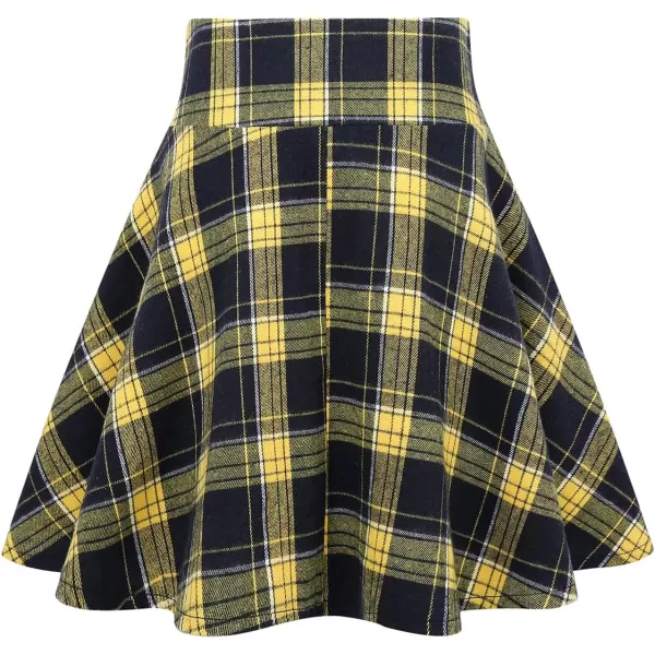 IDEALSANXUN Gothic Plaid Mini Skirts for Womens Short High Waist Plaid SkirtsPlaid Yellow