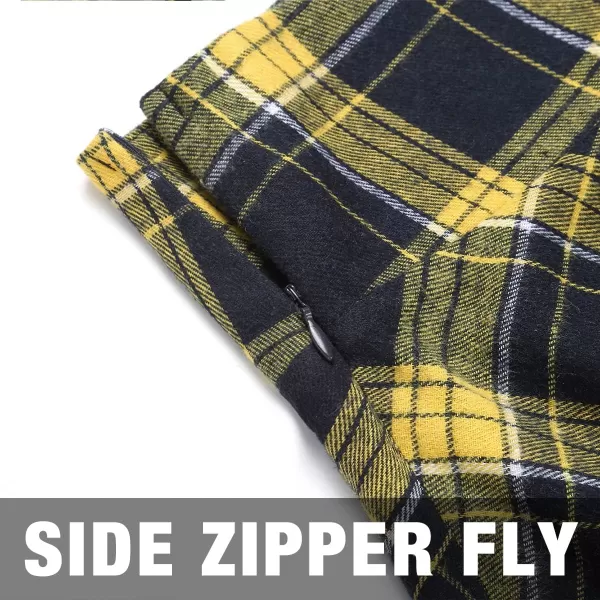 IDEALSANXUN Gothic Plaid Mini Skirts for Womens Short High Waist Plaid SkirtsPlaid Yellow