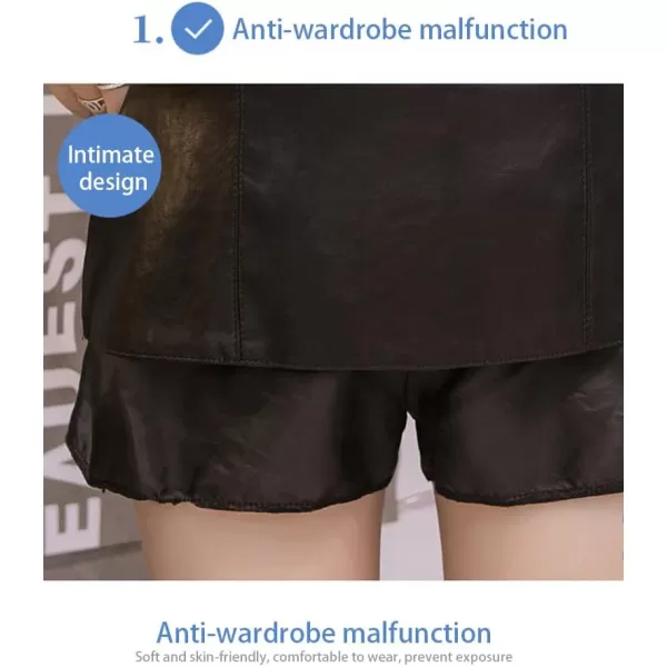 IDEALSANXUN Leather Mini Skirt for Women High Waisted PU A Line Glossy Fall SkirtsBlack