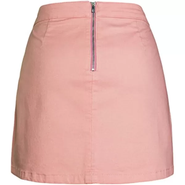 IDEALSANXUN Leather Skirts for Women 2023 Fall Winter High Waisted Bodycon Pencil Sexy Mini Skirt with SlitPink