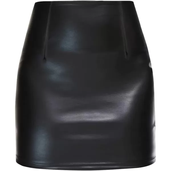 IDEALSANXUN Leather Skirts for Women High Waisted Mini SkirtBlack