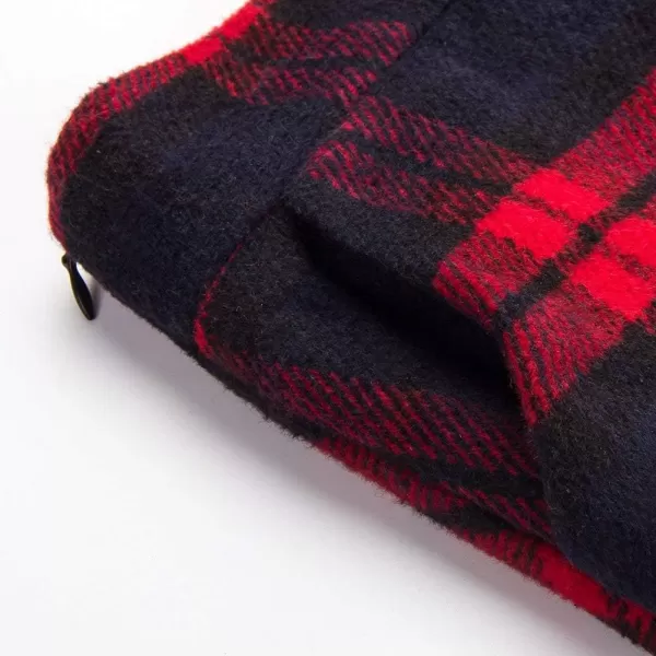 IDEALSANXUN Long Plaid Wool Skirts for Womens High Waist Aline Pleated Long Winter SkirtsRed