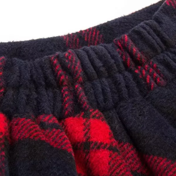 IDEALSANXUN Long Plaid Wool Skirts for Womens High Waist Aline Pleated Long Winter SkirtsRed
