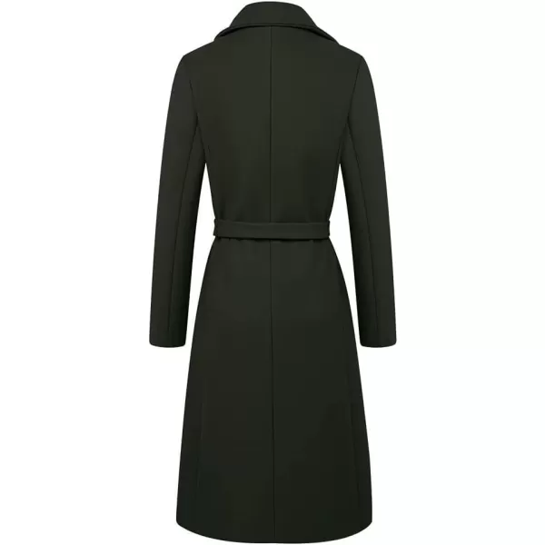 IDEALSANXUN Long Wool Coats for Women Double Breasted Vintage Fall Winter Pea Coat JacketsArmy