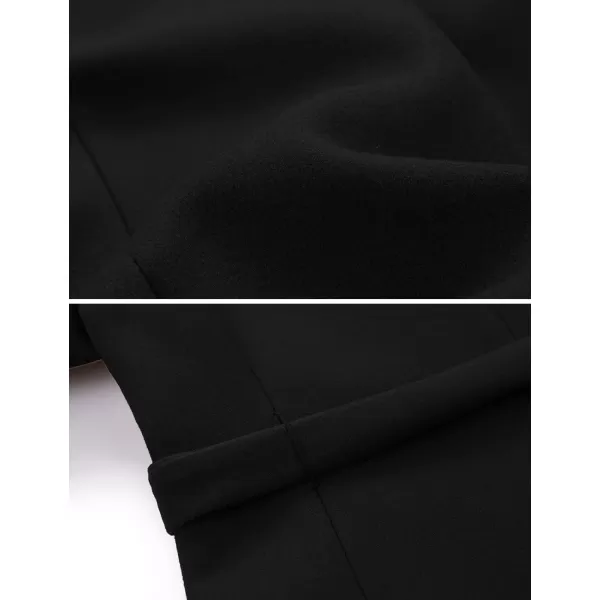 IDEALSANXUN Long Wool Coats for Women Double Breasted Vintage Fall Winter Pea Coat JacketsBlack