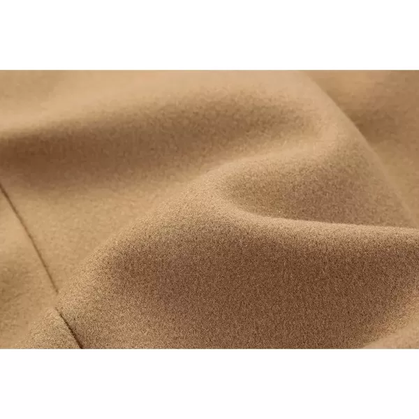 IDEALSANXUN Long Wool Coats for Women Double Breasted Vintage Fall Winter Pea Coat JacketsKhaki