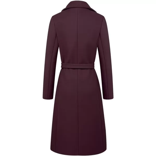 IDEALSANXUN Long Wool Coats for Women Double Breasted Vintage Fall Winter Pea Coat JacketsPurple